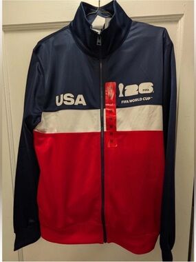 USA FIFA World Cup Men’s Colorblock Windbreaker Jacket - Navy/White/Red